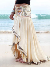 Load image into Gallery viewer, Pretty embroidered beading muslim ethnic style indian beach skirt
