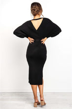 Cargar imagen en el visor de la galería, 5-color Sexy V Neck Long Sleeve Knitwear Dress with Belt