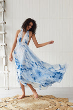 Carica l'immagine nel visualizzatore di Gallery, abito lungo estivo sexy da spiaggia senza maniche con scollo a V profondo e schiena scoperta