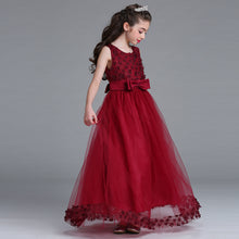 Load image into Gallery viewer, 90-140cm Kids Wedding Event Dresses Princess Performance Lace 3D Flower Embroidered Dress