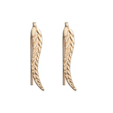 Загрузить изображение в средство просмотра галереи, Crystal Sweetheart Pendant Asymmetrical Leaves Ear-hook Stud Earrings