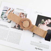 Load image into Gallery viewer, New Design Cotton Linen Style PP Woven Round Square Buckle Embellishment Belts