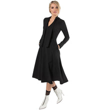 Charger l'image dans la galerie, Gorgeous Velvet V Neck A-Line Long Sleeve Burgundy Dress