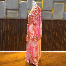 Cargar imagen en el visor de la galería, Trendy positioning printing long sleeves casual lady clothes beach boho kimono women wear with belt