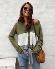 Carica l'immagine nel visualizzatore di Gallery, 5 colors thin fall contrast knitwear cardigan - Jasmine Wei Factory Shop