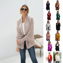 Charger l'image dans la galerie, Stylish Autumn Sweater Cardigan Amazon New Style Round Neck Oversized Asymmetrical Poncho Cape Medium Long Cardigan