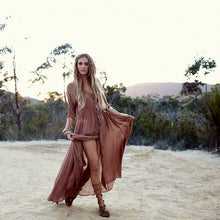 Charger l'image dans la galerie, Lady Wear Half Sleeves Casual Drawstring Single Breasted Dresses Women Clothing Maxi Dress