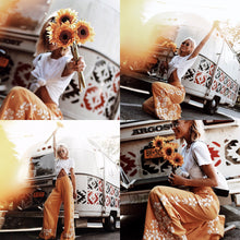 Load image into Gallery viewer, Small orders factory Ladies outdoor trousers fall winter new orange ethnic embroidery women rayon cotton pants for women cotton