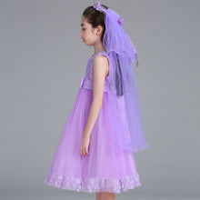 Load image into Gallery viewer, 90-140cm Kids Wedding Event Dresses Princess Performance Lace 3D Flower Embroidered Dress