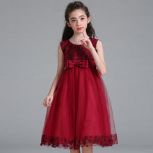 Load image into Gallery viewer, 90-140cm Kids Wedding Event Dresses Princess Performance Lace 3D Flower Embroidered Dress