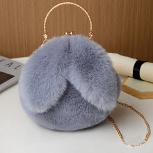 Load image into Gallery viewer, Princess Faux Fur Rabbit Ear Handbag Chain Sling Clutch Bag