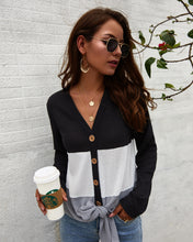 Carica l'immagine nel visualizzatore di Gallery, 5 colors thin fall contrast knitwear cardigan - Jasmine Wei Factory Shop