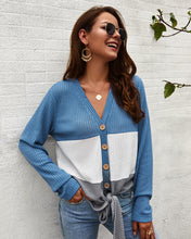 Carica l'immagine nel visualizzatore di Gallery, 5 colors thin fall contrast knitwear cardigan - Jasmine Wei Factory Shop