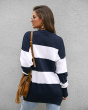 Charger l'image dans la galerie, pullover round neck long sleeve casual stripped woman sweater winter