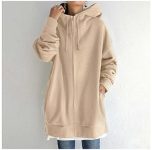 Cargar imagen en el visor de la galería, 2022 Women's Autumn Winter Streetwear Zip Up Long Oversized Fleece Hoodie
