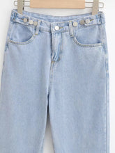 Carica l'immagine nel visualizzatore di Gallery, Pantaloni in denim con nuovo design autunnale 2022, vita alta, gamba larga, jeans dritti
