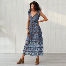 Carica l'immagine nel visualizzatore di Gallery, Abito lungo boho stampato senza schienale