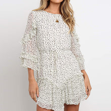 Carica l'immagine nel visualizzatore di Gallery, Vestito corto da donna alla moda con scollo a O e maniche a tre quarti, stile boho, primavera estate, indumento da donna Guangzhou