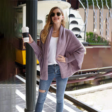 Charger l'image dans la galerie, Stylish Autumn Sweater Cardigan Amazon New Style Round Neck Oversized Asymmetrical Poncho Cape Medium Long Cardigan