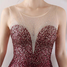 Загрузить изображение в средство просмотра галереи, Sexy hot stylish transparent rhinestone gradient lady mini evening banquet sequin bodycon party dress