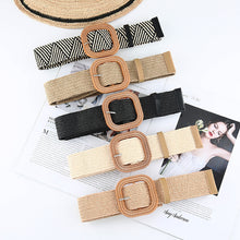 Load image into Gallery viewer, New Design Cotton Linen Style PP Woven Round Square Buckle Embellishment Belts