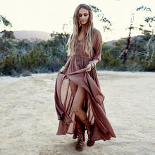 Charger l'image dans la galerie, Lady Wear Half Sleeves Casual Drawstring Single Breasted Dresses Women Clothing Maxi Dress