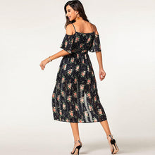 Charger l'image dans la galerie, New arrival floral printing spaghetti strap split sexy boho beach holiday casual lady wear summer women long dress with belt
