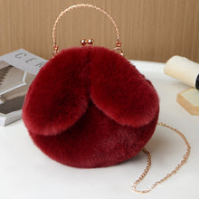 Load image into Gallery viewer, Princess Faux Fur Rabbit Ear Handbag Chain Sling Clutch Bag