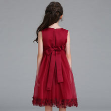 Load image into Gallery viewer, 90-140cm Kids Wedding Event Dresses Princess Performance Lace 3D Flower Embroidered Dress