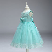 Load image into Gallery viewer, 90-140cm Kids Wedding Event Dresses Princess Performance Lace 3D Flower Embroidered Dress