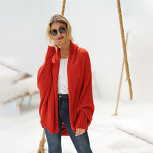 Charger l'image dans la galerie, Stylish Autumn Sweater Cardigan Amazon New Style Round Neck Oversized Asymmetrical Poncho Cape Medium Long Cardigan