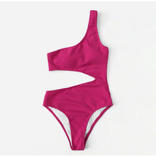Carica l'immagine nel visualizzatore di Gallery, costume da bagno intero da donna sexy monospalla personalizzato bikini set