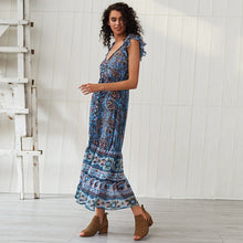 Carica l'immagine nel visualizzatore di Gallery, Abito lungo boho stampato senza schienale