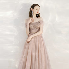 Load image into Gallery viewer, Off Shoulder Tulle Applique Fairy Princess Fancy Evening Dress