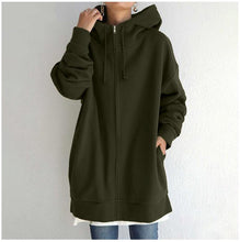 Cargar imagen en el visor de la galería, 2022 Women's Autumn Winter Streetwear Zip Up Long Oversized Fleece Hoodie