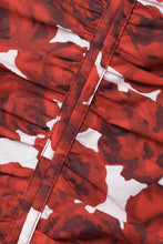 Carica l'immagine nel visualizzatore di Gallery, Abito casual midi in popeline di cotone elasticizzato con stampa floreale e maniche lunghe