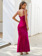 Cargar imagen en el visor de la galería, sexy mature slim mermaid velvet party wear gown evening dresses
