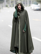 Загрузить изображение в средство просмотра галереи, women autumn winter solid color wide hooded cloak