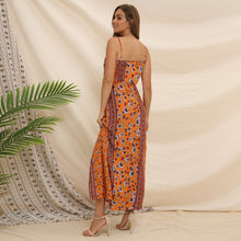 Carica l'immagine nel visualizzatore di Gallery, Primavera Estate Nuovo Scollo a V Profondo Vita Alta Sexy Stampa Floreale Boho Abito Spaccato