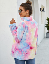 Загрузить изображение в средство просмотра галереи, mom and daughter rainbow fuzzy sweatshirt shaded color outwear