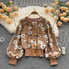 Load image into Gallery viewer, French Style Vintage 3D Flower Slim Short Cardigan Jacket

