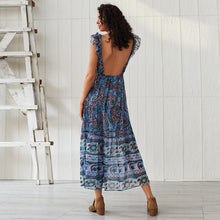 Carica l'immagine nel visualizzatore di Gallery, Abito lungo boho stampato senza schienale