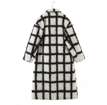 Carica l'immagine nel visualizzatore di Gallery, 2022 Autunno Inverno Nuovo Design Faux Sherpa Plaid Lungo Soprabito
