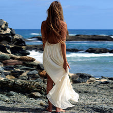 Carica l'immagine nel visualizzatore di Gallery, Nuovi vestiti eleganti da donna, abiti da spiaggia bohémien, spacco lungo, abito senza schienale sexy