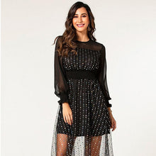 Charger l'image dans la galerie, Silve Dot Tulle Long Sleeve Multi-layer Dress