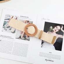 Load image into Gallery viewer, New Design Cotton Linen Style PP Woven Round Square Buckle Embellishment Belts
