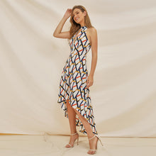 Carica l'immagine nel visualizzatore di Gallery, Vestito lungo estivo senza maniche casual con stampa floreale di Amazon in vendita