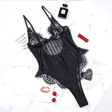 Carica l'immagine nel visualizzatore di Gallery, Moda per adulti, in pizzo, da donna, da spiaggia, sexy, da bagno, un pezzo, body nero