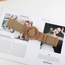 Load image into Gallery viewer, New Design Cotton Linen Style PP Woven Round Square Buckle Embellishment Belts