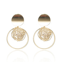 Cargar imagen en el visor de la galería, Cool Vintage Metal Geommetrical Big Circle Stud Earrings